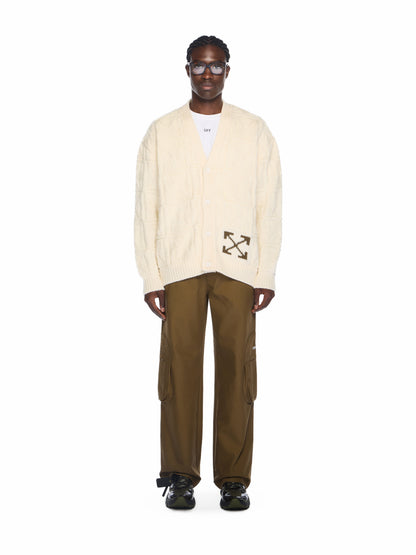 Off-White Arrow 3D Stitch Cardigan Cream