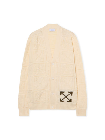 Off-White Arrow 3D Stitch Cardigan Cream