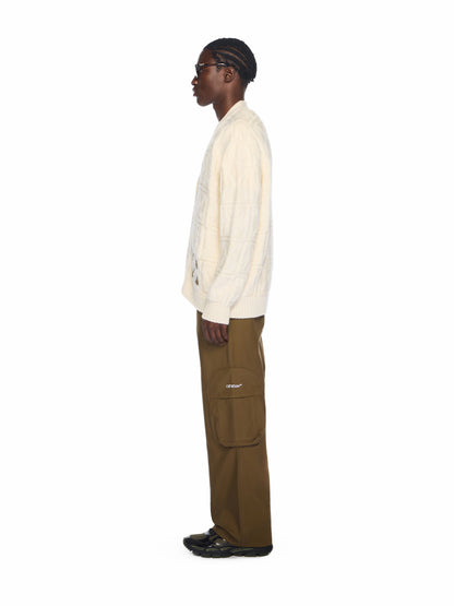Off-White Arrow 3D Stitch Cardigan Cream