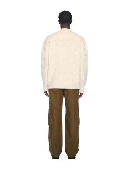 Off-White Arrow 3D Stitch Cardigan Cream