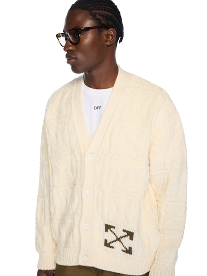 Off-White Arrow 3D Stitch Cardigan Cream