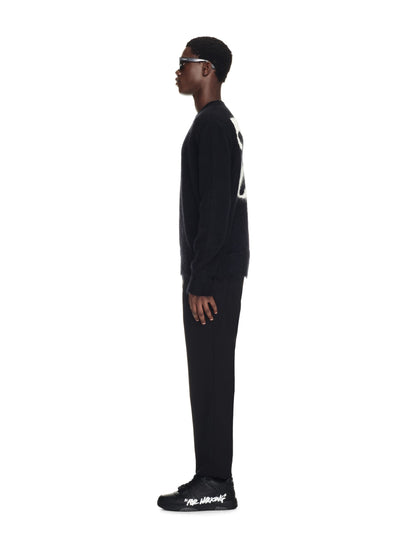 Off-White Mohair Arrow Knit Crewneck Black
