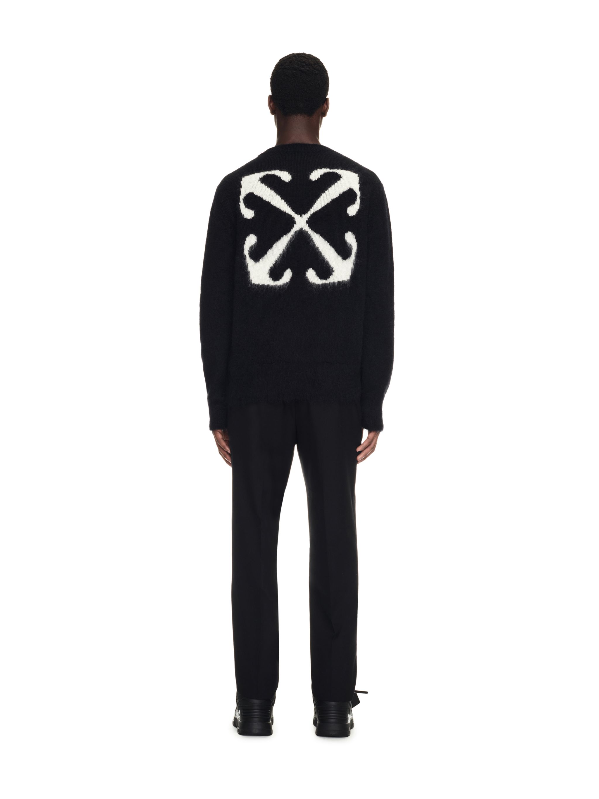 Off-White Mohair Arrow Knit Crewneck Black