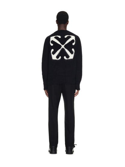 Off-White Mohair Arrow Knit Crewneck Black