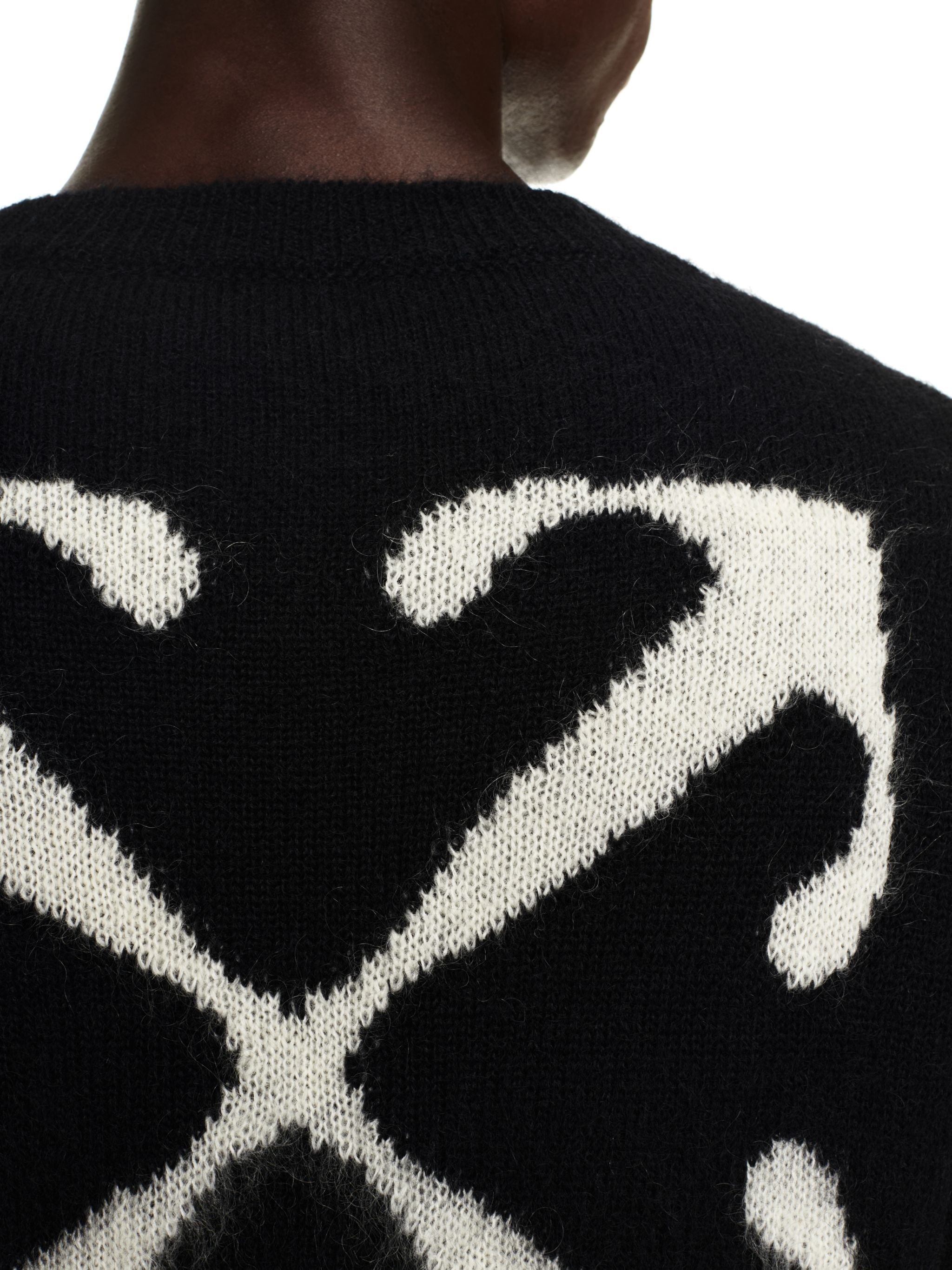 Off-White Mohair Arrow Knit Crewneck Black