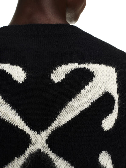 Off-White Mohair Arrow Knit Crewneck Black