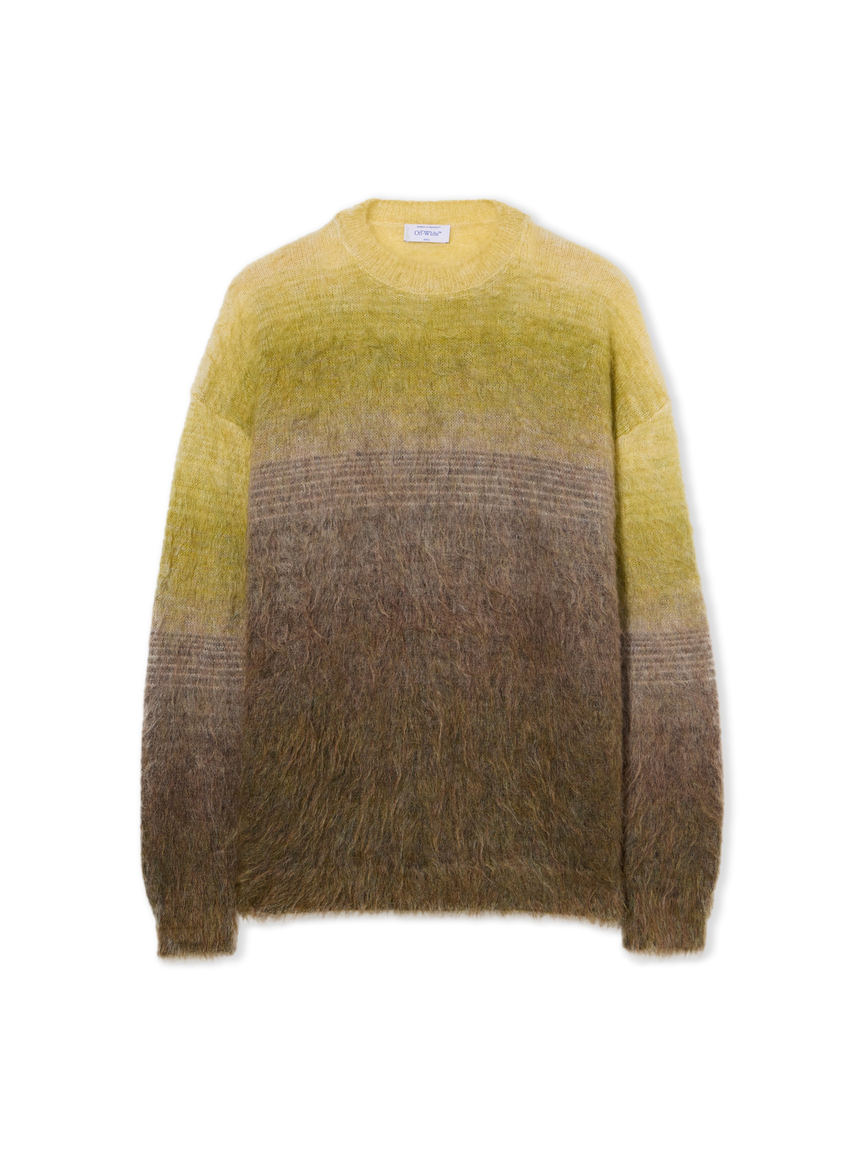Off-White Mohair Arrow Gradient Crewneck Sweater Green