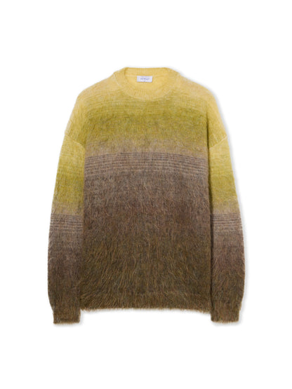 Off-White Mohair Arrow Gradient Crewneck Sweater Green