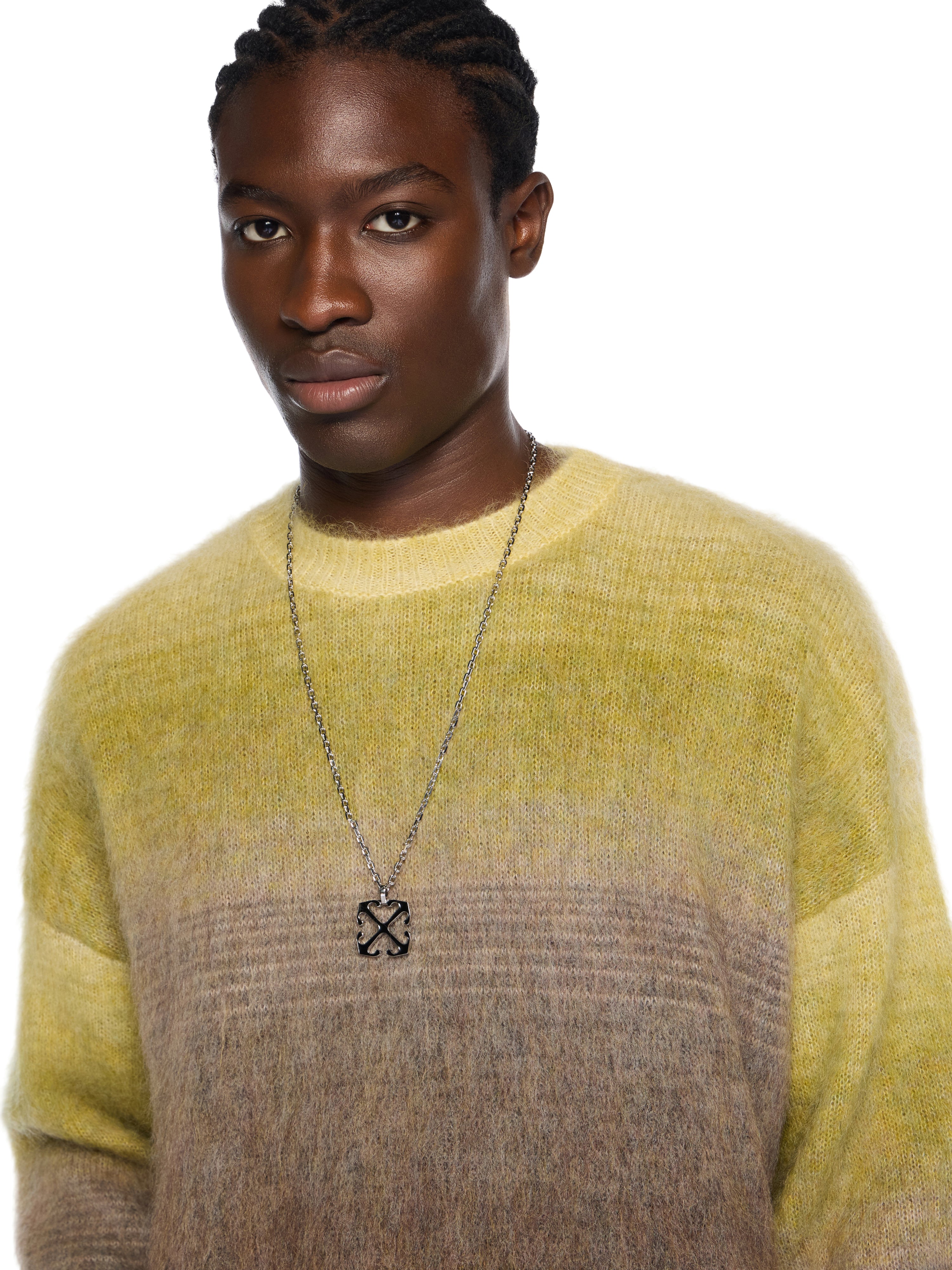 Off-White Mohair Arrow Gradient Crewneck Sweater Green