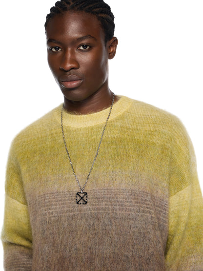 Off-White Mohair Arrow Gradient Crewneck Sweater Green