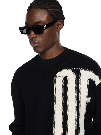 Off-White Big Off Knit Crewneck Sweater Black