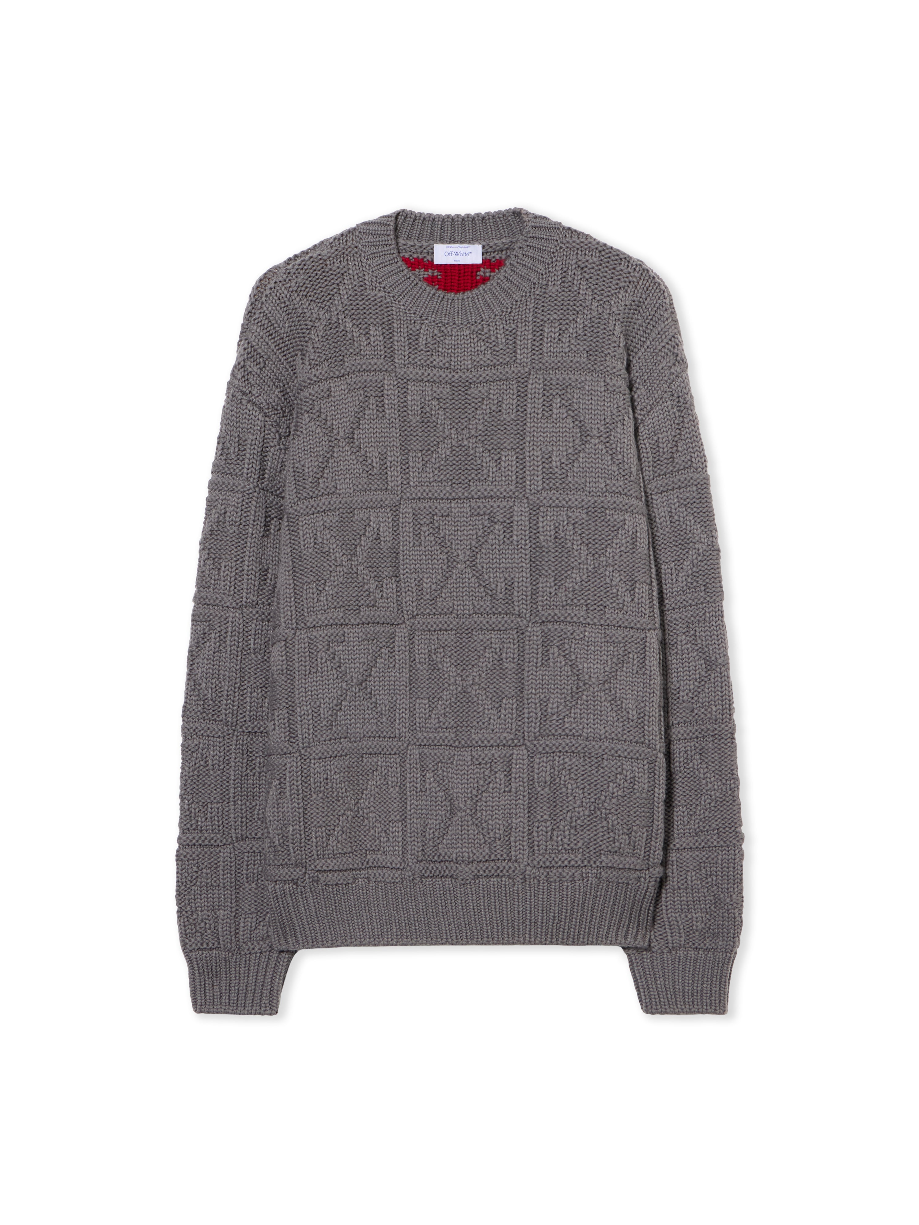 Off-White 3D Stitch Arrow Knit Sweater Grey