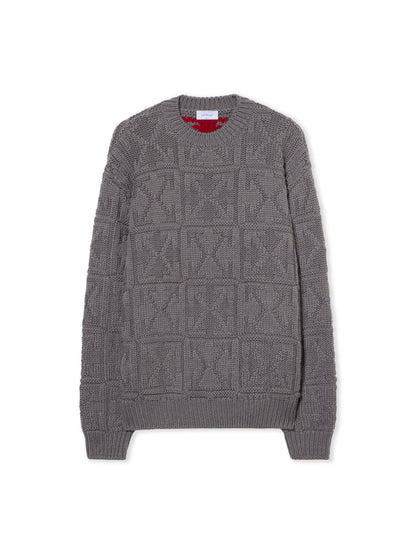 Off-White 3D Stitch Arrow Knit Sweater Grey