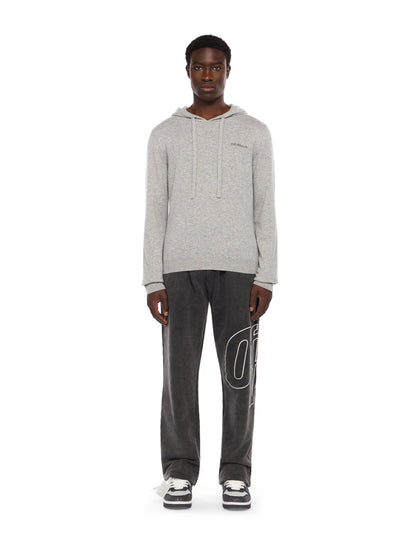Off-White Quote Knit Hoodie Grey