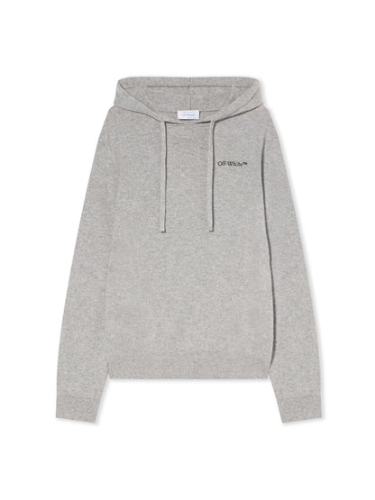 Off-White Quote Knit Hoodie Grey