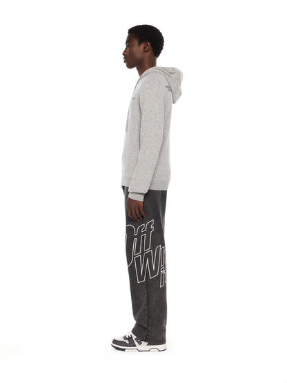 Off-White Quote Knit Hoodie Grey