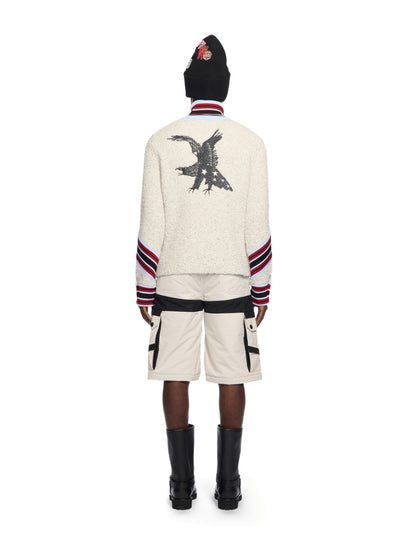 Off-White Boucl Zip Cardigan Grey