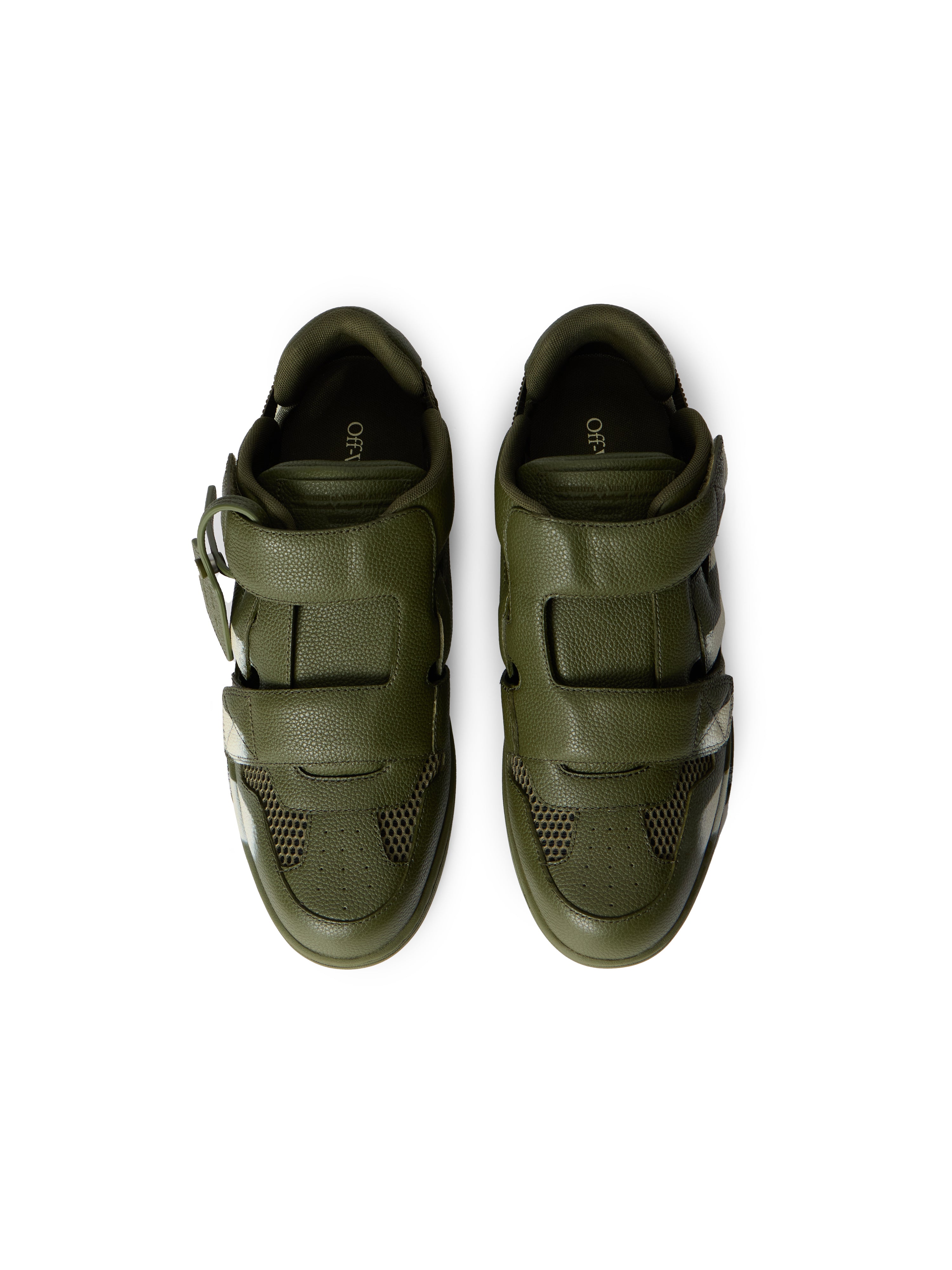 Off-White Out Of Office Striped Sandals Green