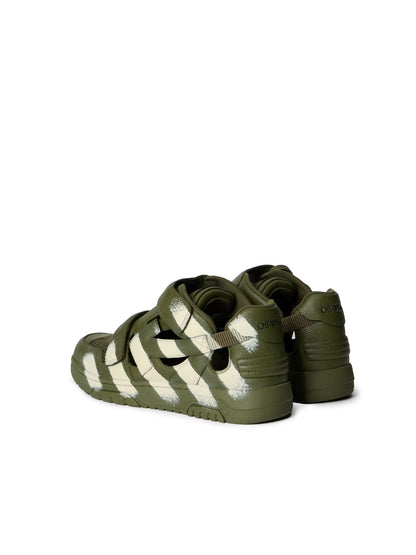 Off-White Out Of Office Striped Sandals Green