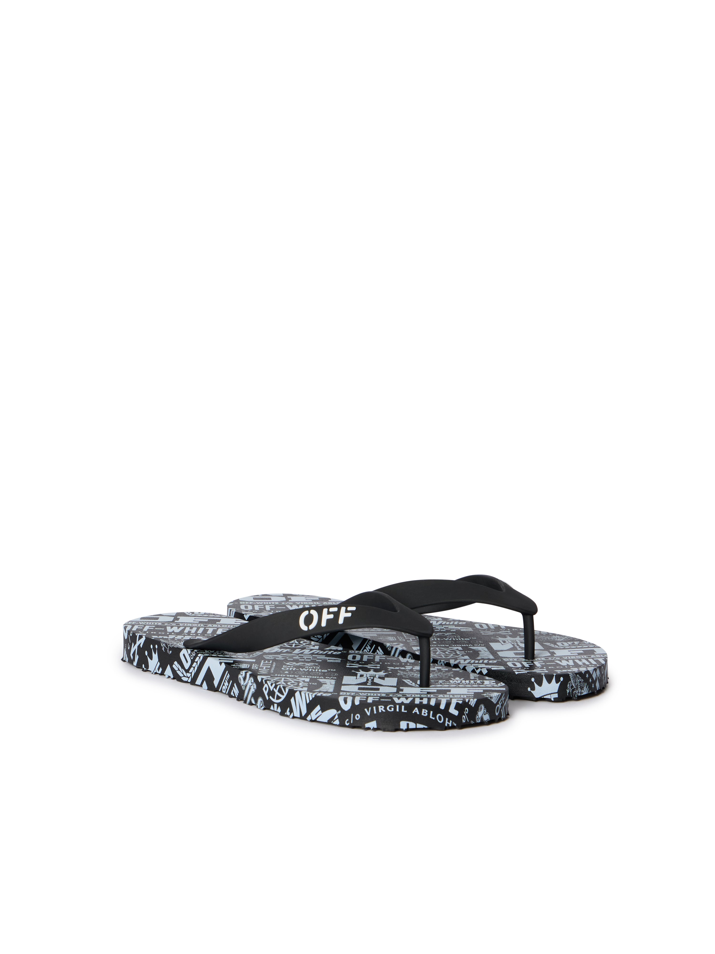 Off-White Off Stamp Flip Flops White