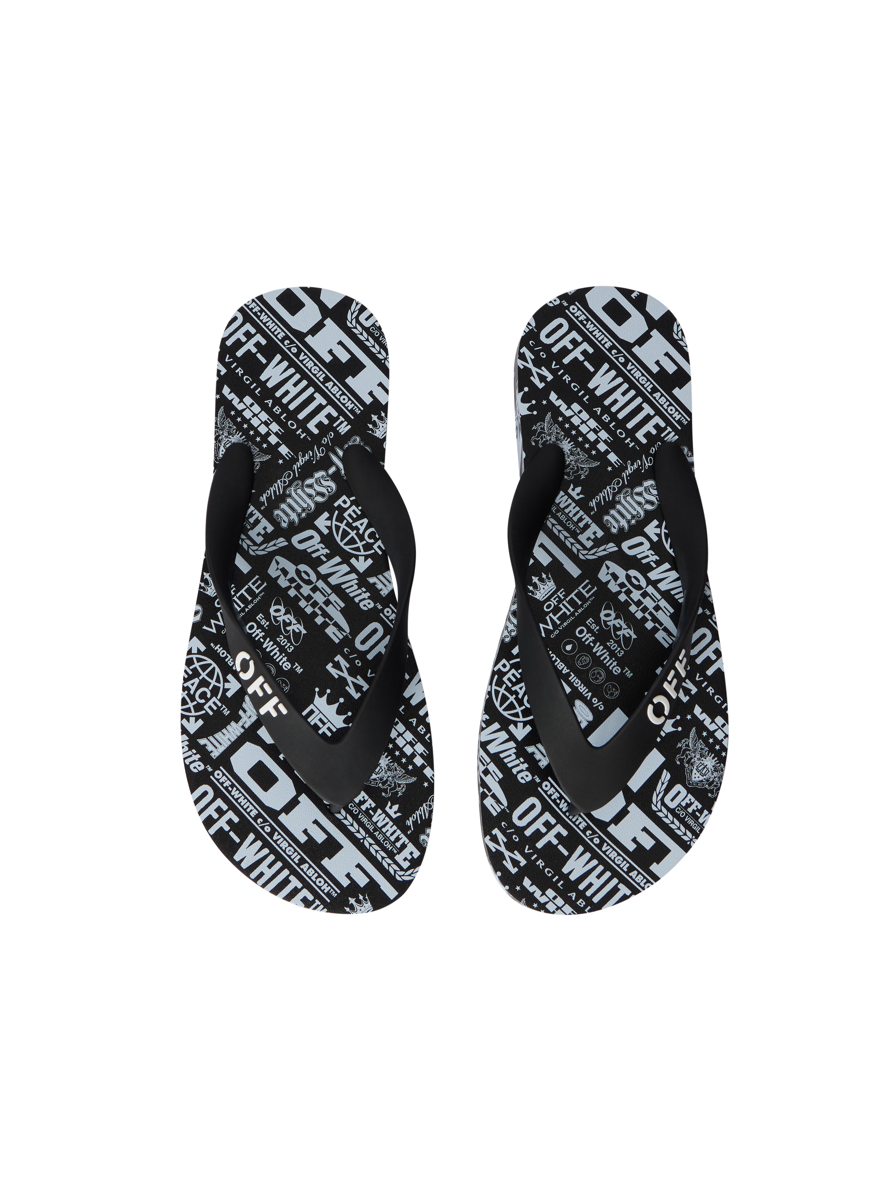 Off-White Off Stamp Flip Flops White
