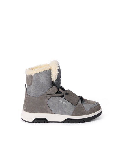 Off-White Shearling Trim Winter Boots Black