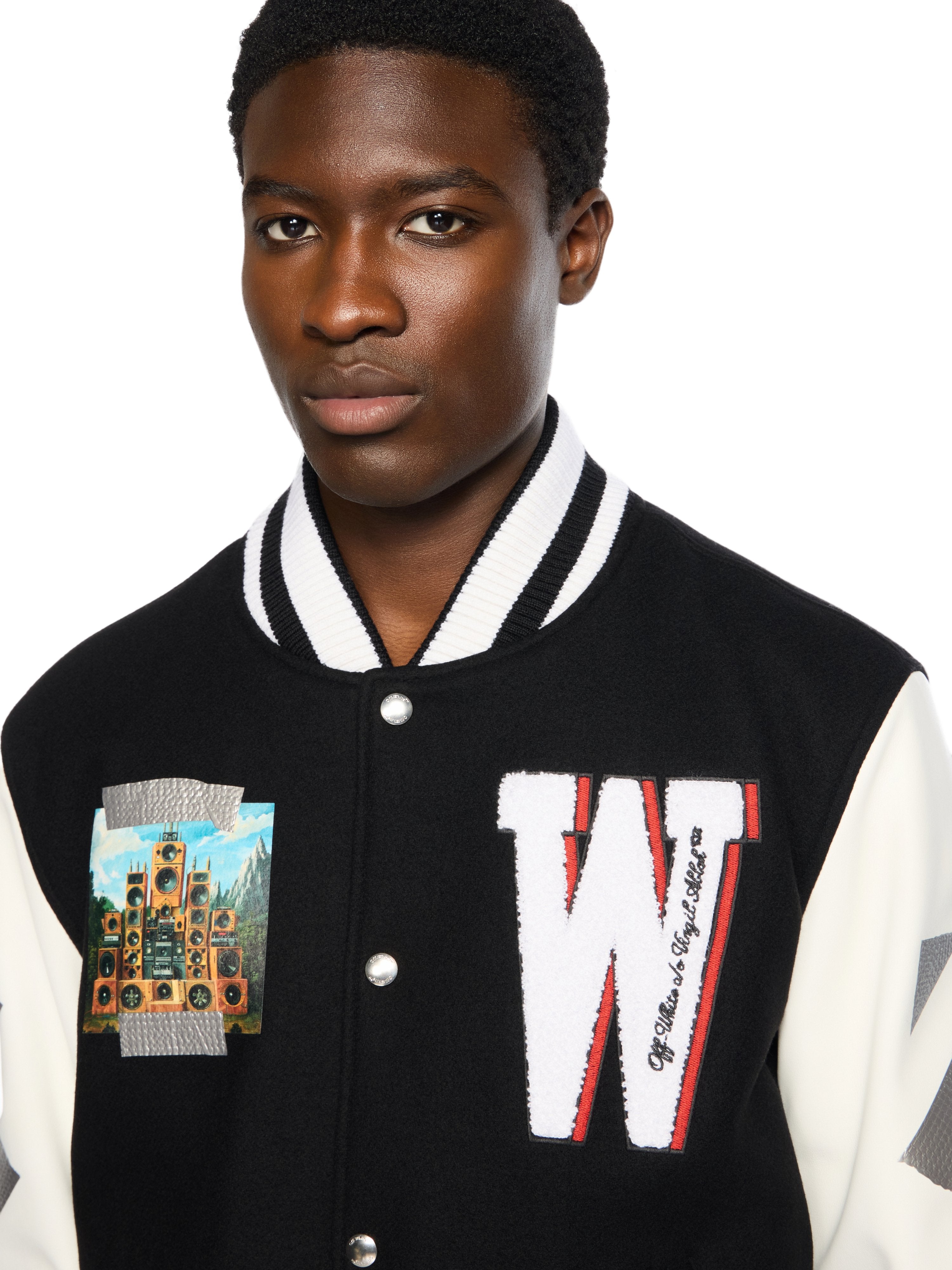 Off-White Soundsystem Varsity Jacket Black
