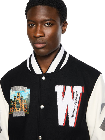 Off-White Soundsystem Varsity Jacket Black