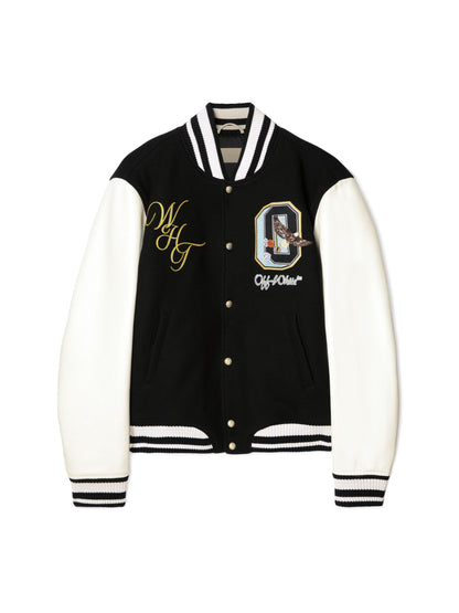 Off-White Cryst Fresco Oval Lea Wool Va Black
