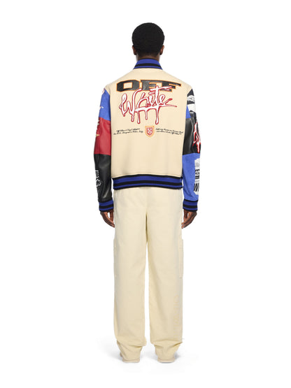 Off-White Multipatch Wool Varsity Jacket Multicolor