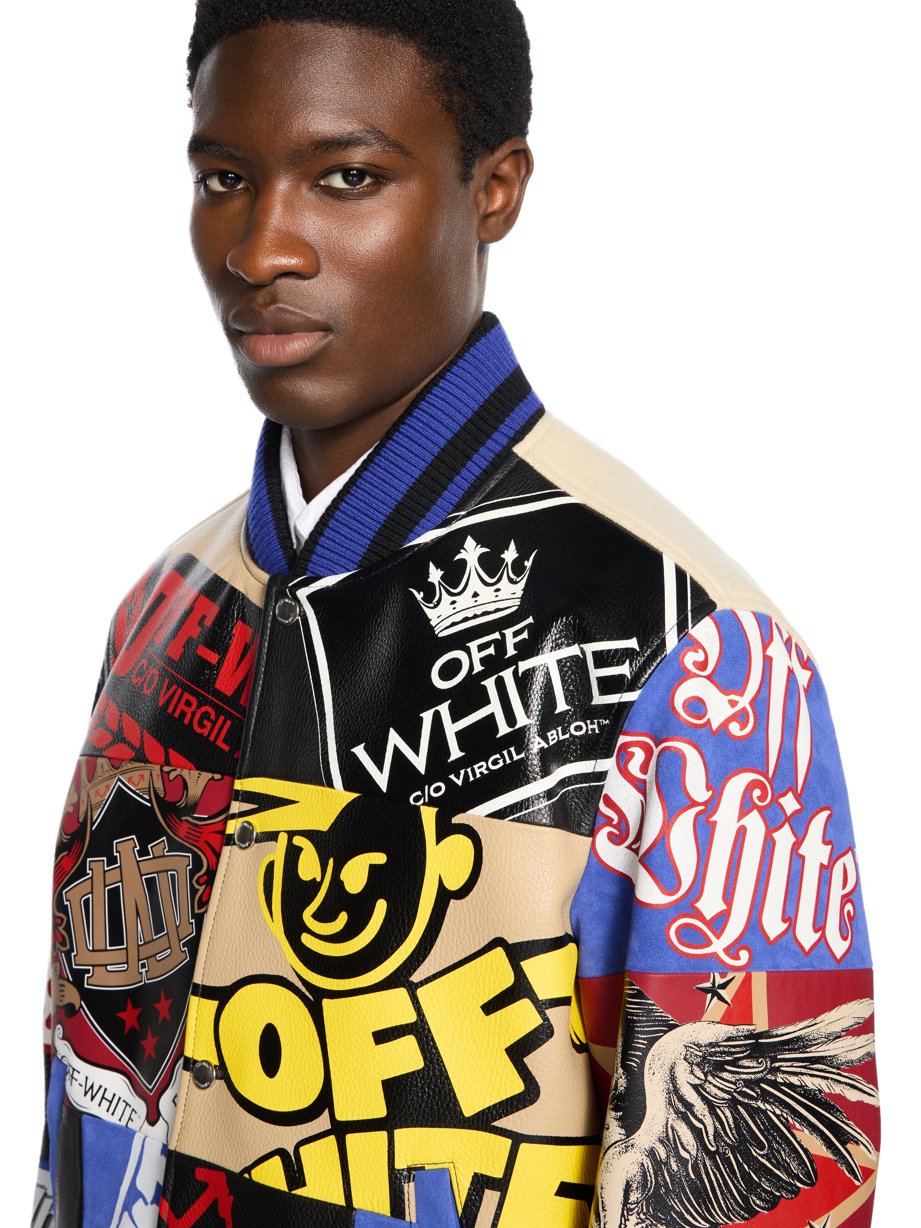 Off-White Multipatch Wool Varsity Jacket Multicolor