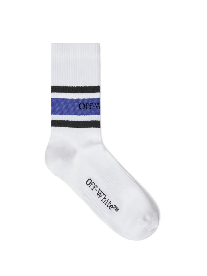 Off-White Stripes Logo Mid Socks