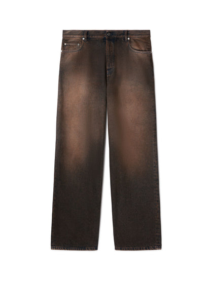 Off-White Overdyed Straight Jeans Brown