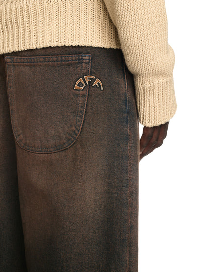 Off-White Overdyed Straight Jeans Brown