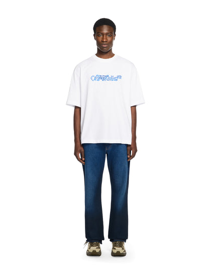 Off-White Spray Diagonal Relax Jeans Blue