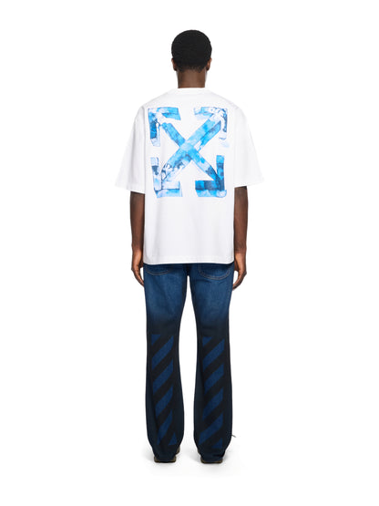Off-White Spray Diagonal Relax Jeans Blue