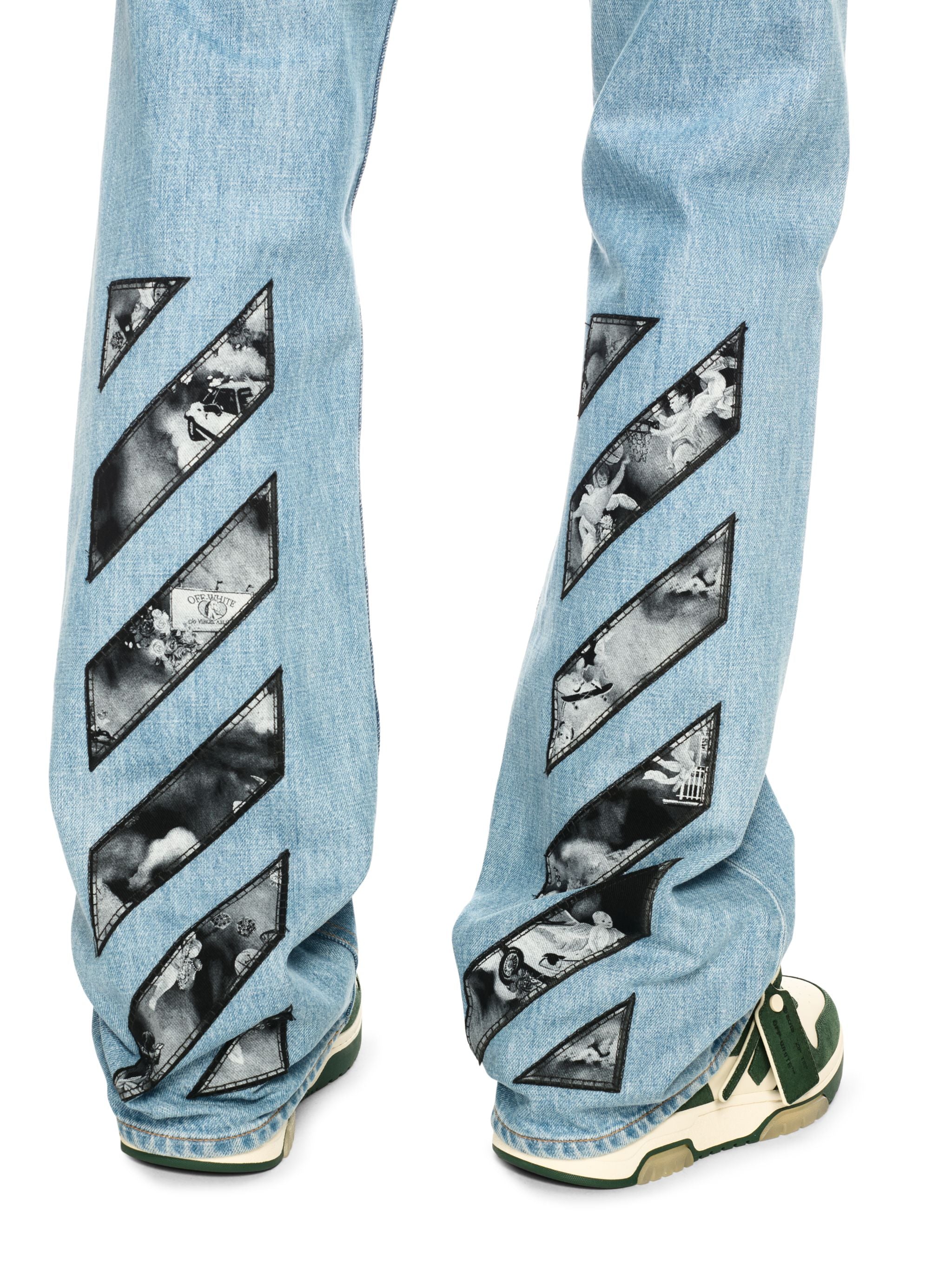 Off-White Fresco Diag Relaxed Jeans Blue