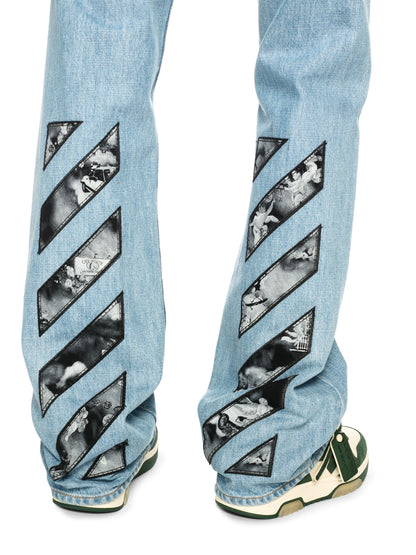 Off-White Fresco Diag Relaxed Jeans Blue