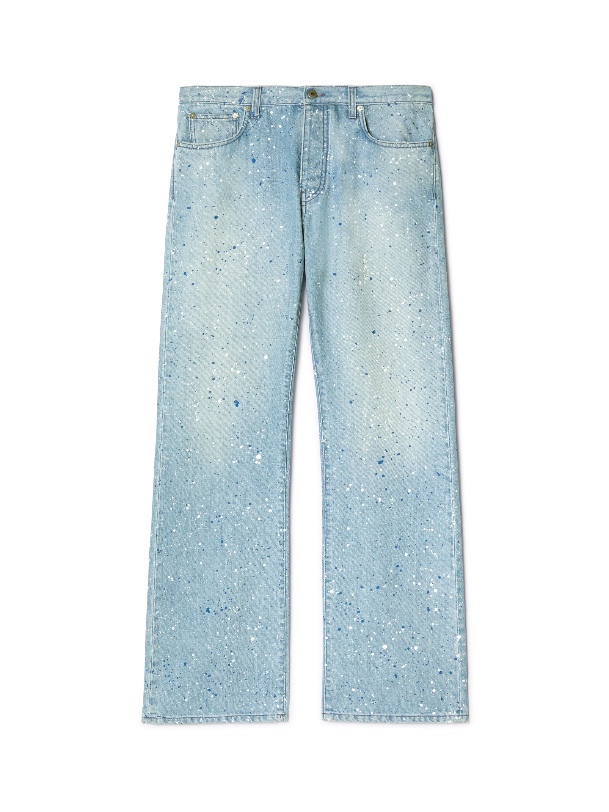 Off-White Paint Relaxed Jeans Blue