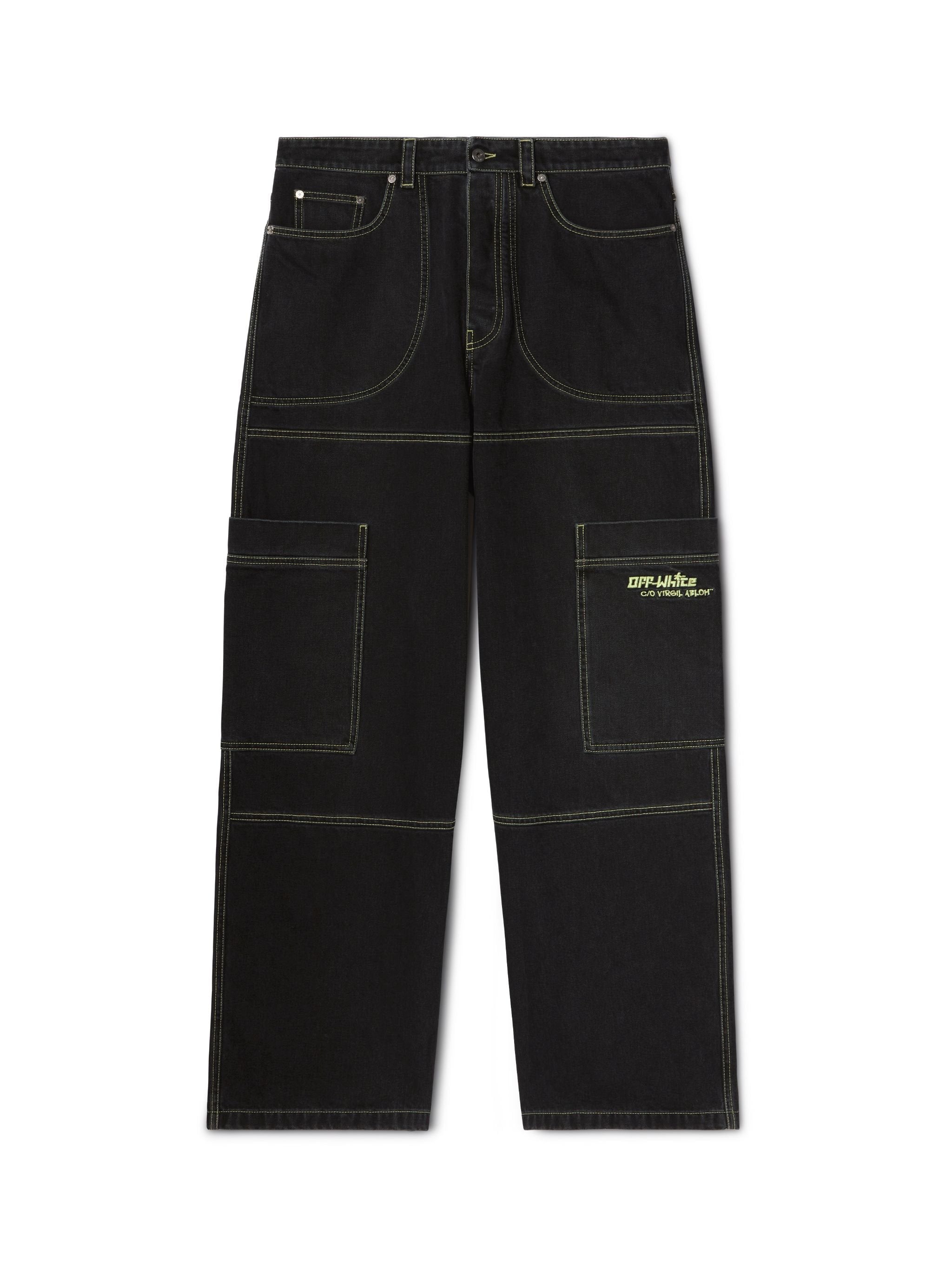 Off-White Off Irreg Den Cargo Jeans Black