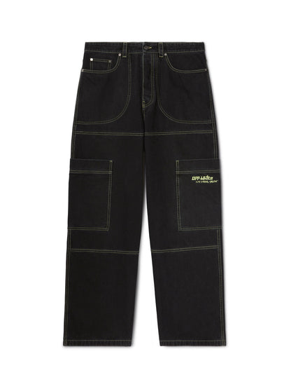Off-White Off Irreg Den Cargo Jeans Black