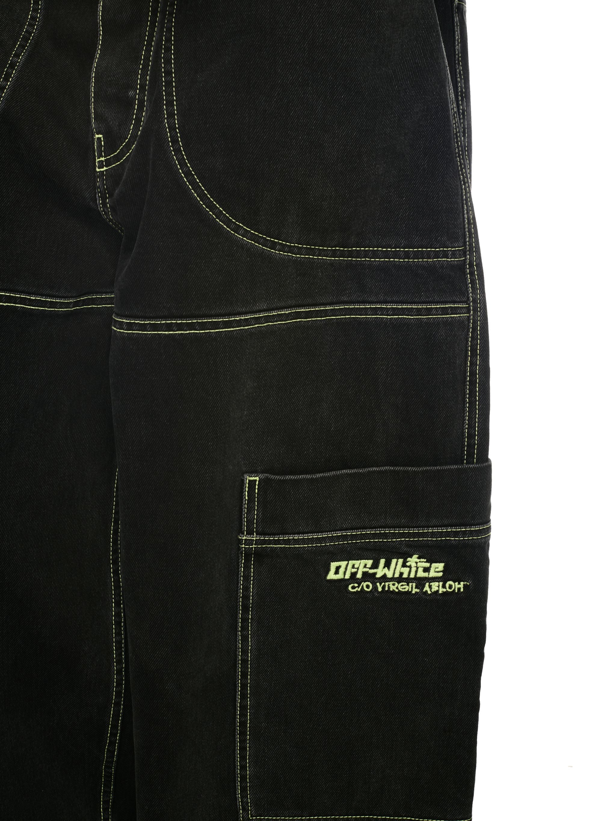 Off-White Off Irreg Den Cargo Jeans Black