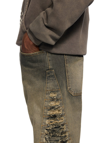 Off-White Side Distressed Jeans Black