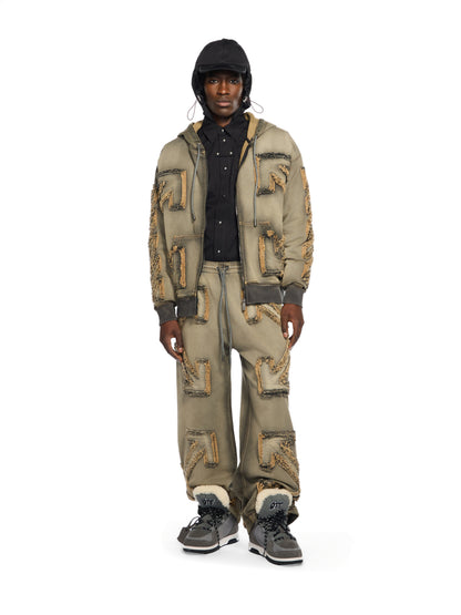 Off-White Distressed Denim Arrow Jogger Pants Black