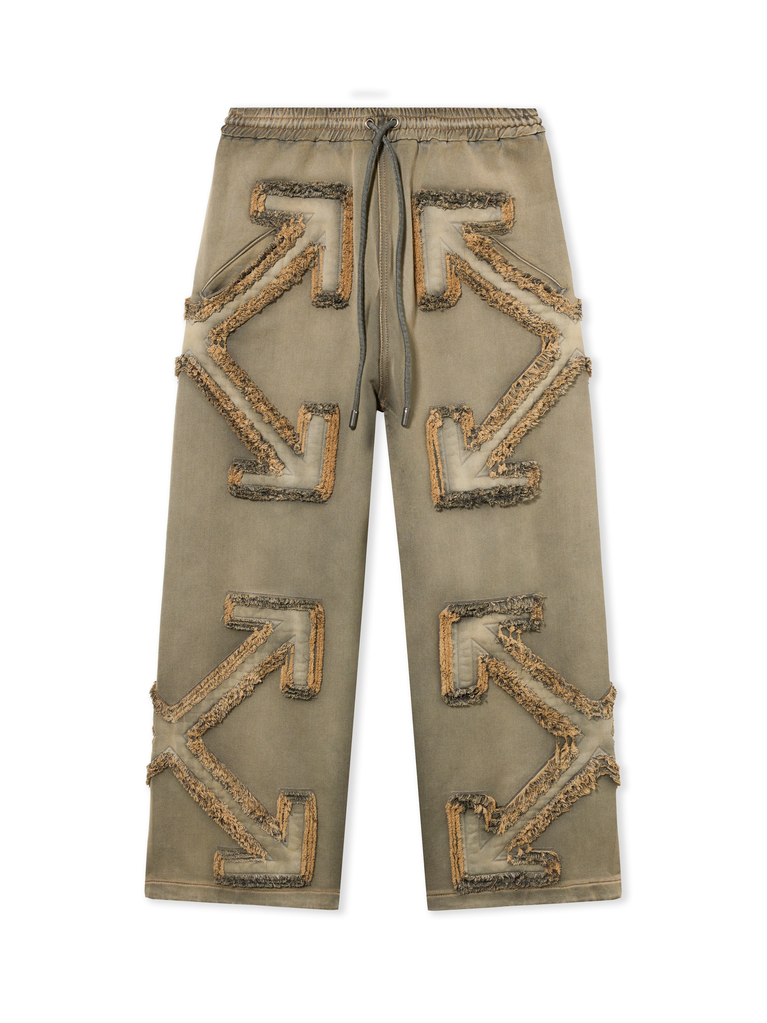 Off-White Distressed Denim Arrow Jogger Pants Black