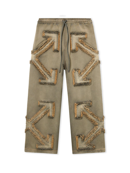 Off-White Distressed Denim Arrow Jogger Pants Black