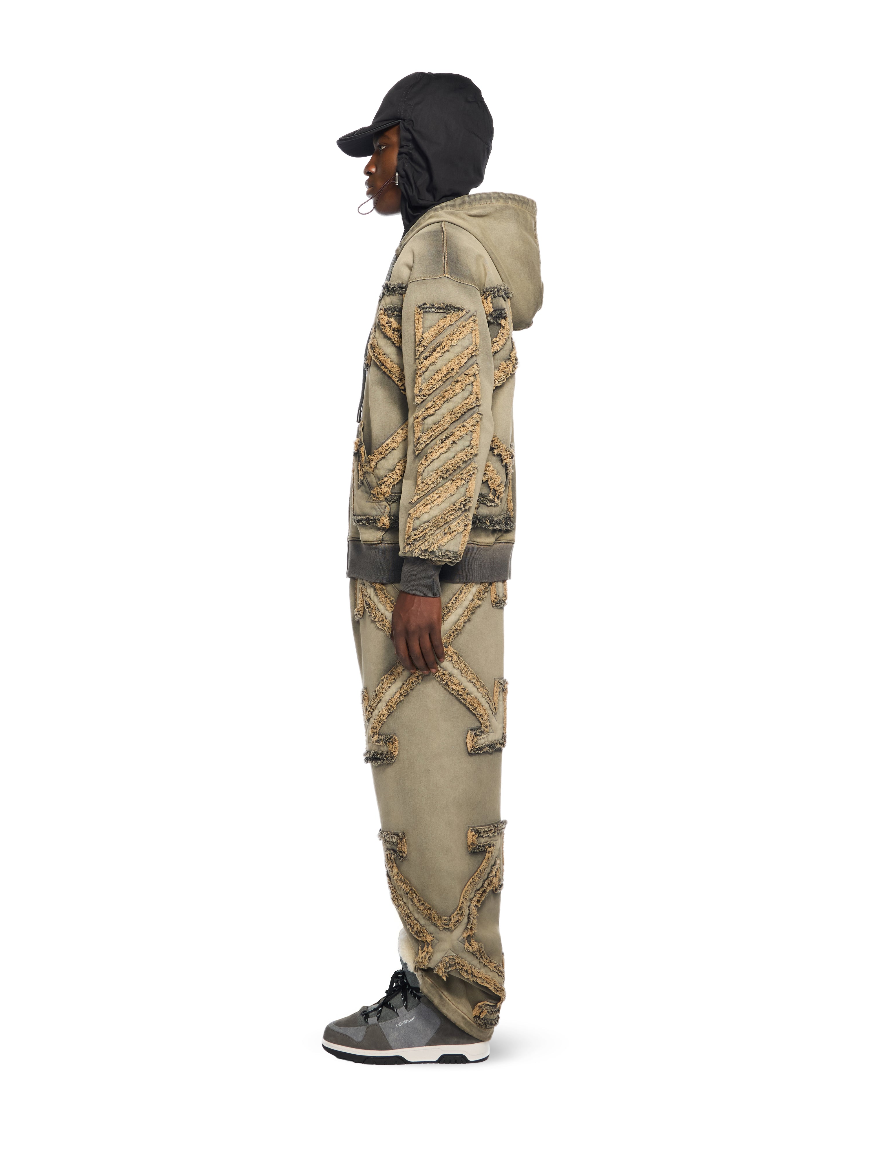 Off-White Distressed Denim Arrow Jogger Pants Black