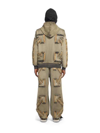 Off-White Distressed Denim Arrow Jogger Pants Black