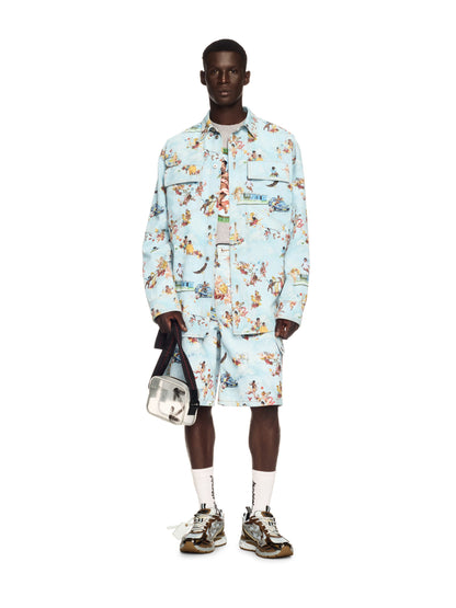 Off-White Fresco Print Den Safari Cargo Blue
