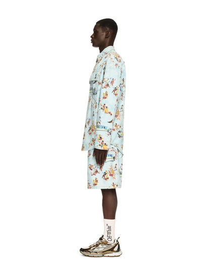 Off-White Fresco Print Den Safari Cargo Blue